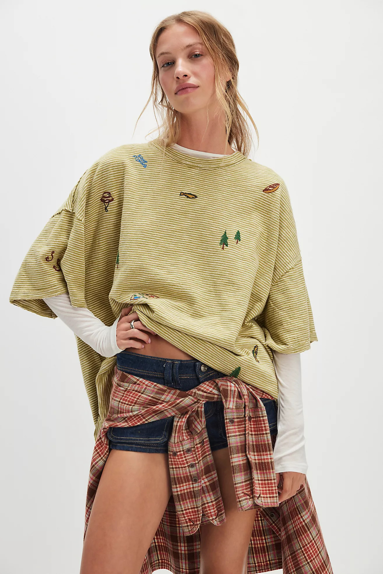 We The Free Embroidered Camp Tee | Free People (Global - UK&FR Excluded)