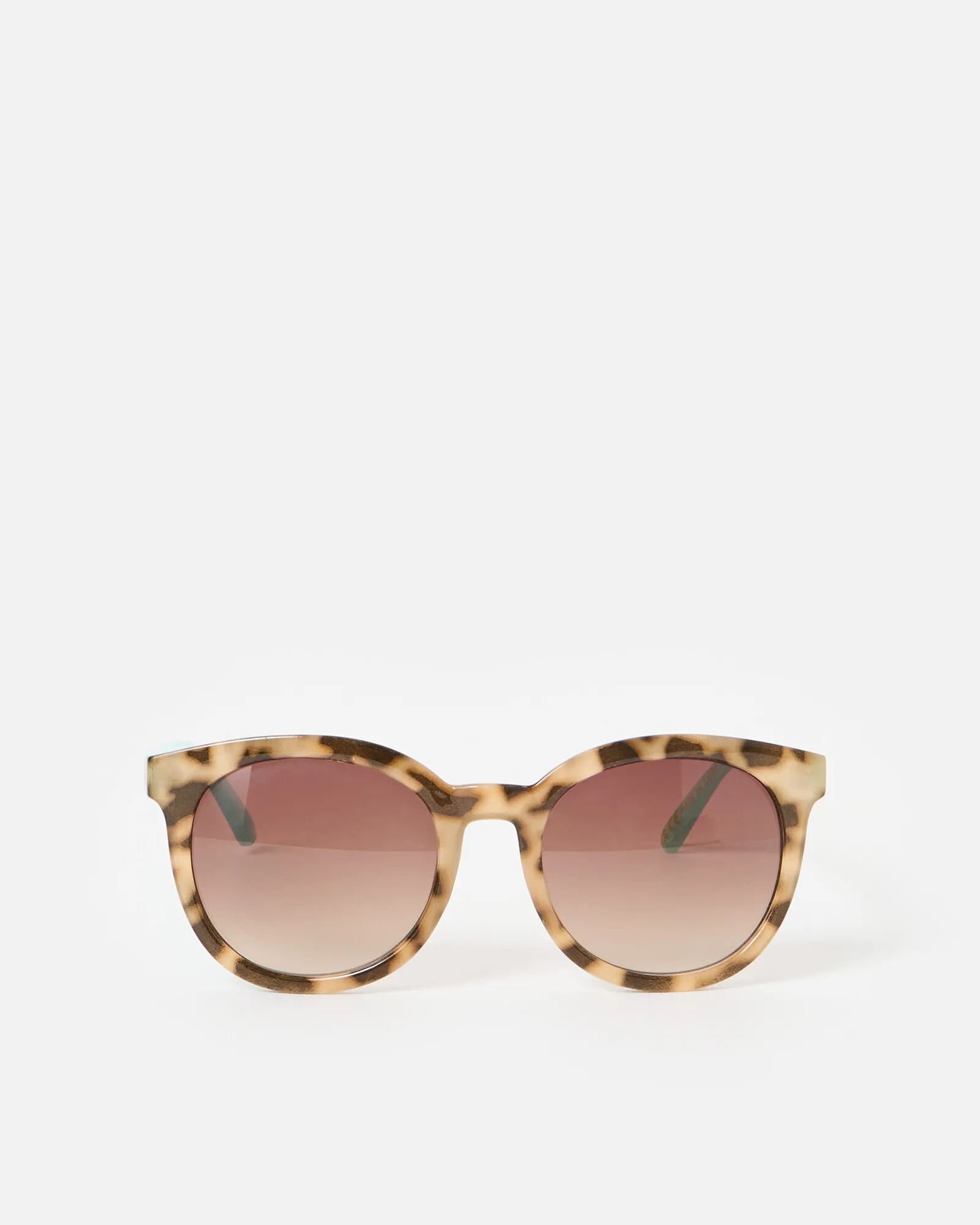 Preppy Faux Tortoiseshell & Aqua Blue Round Sunglasses | Oliver Bonas (Global)