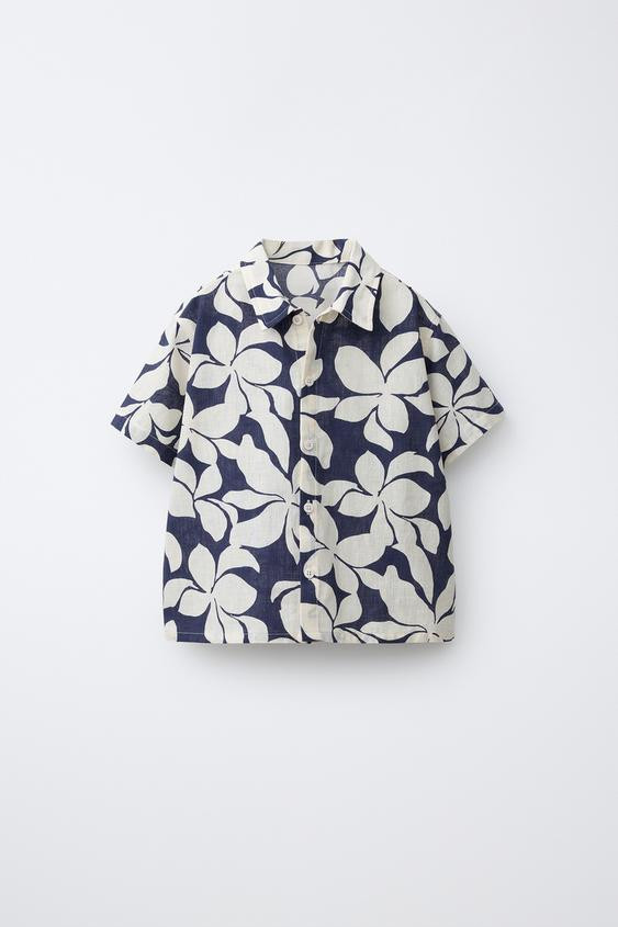 FLORAL PRINT SHIRT WITH COTTON AND LINEN | Zara US
