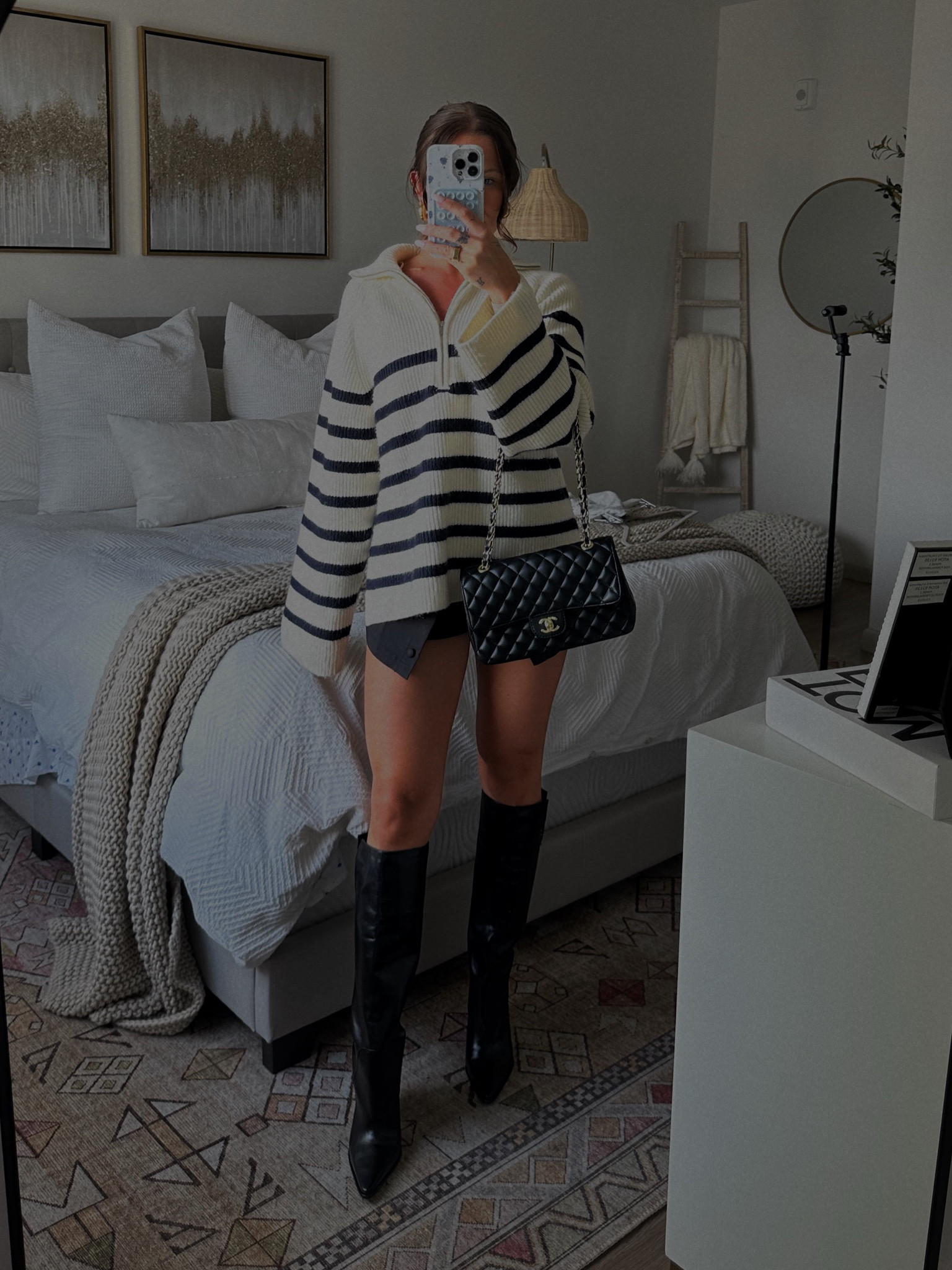 Sweater size L
Shorts size small 
Boots true to size 



#LTKHoliday #LTKfindsunder100 #LTKSeasonal