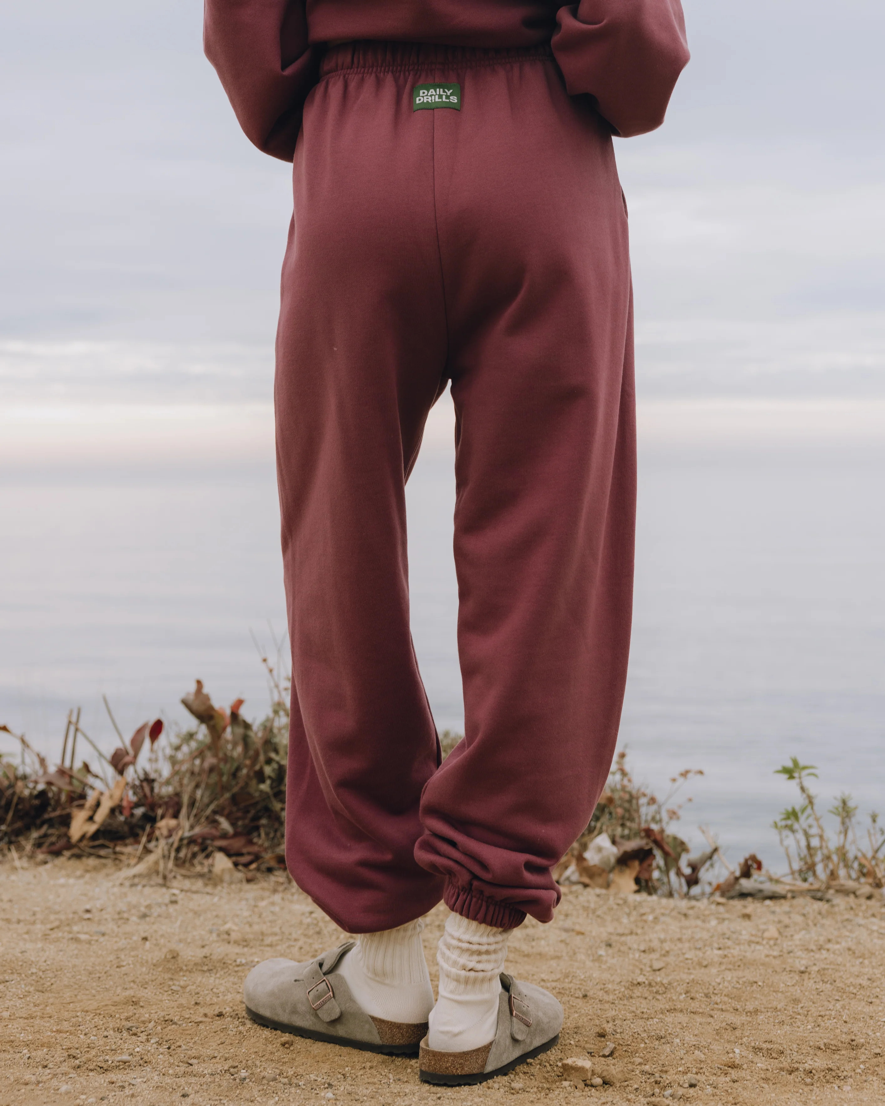 Unisex Fleece Joggers - Wine | Daily Drills