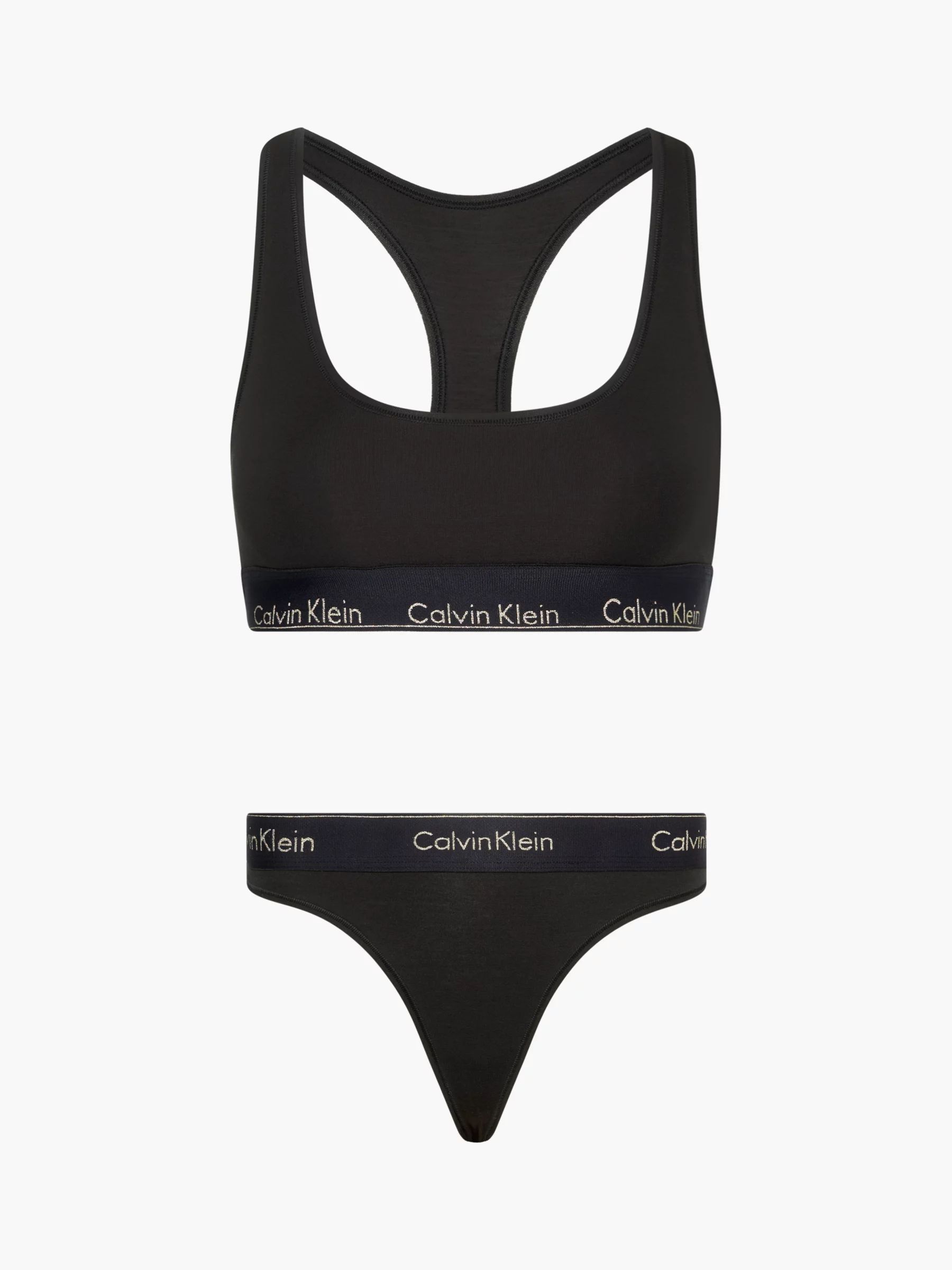 Calvin Klein Modern Cotton Bra & Brief Gift Set, Black | John Lewis (UK)