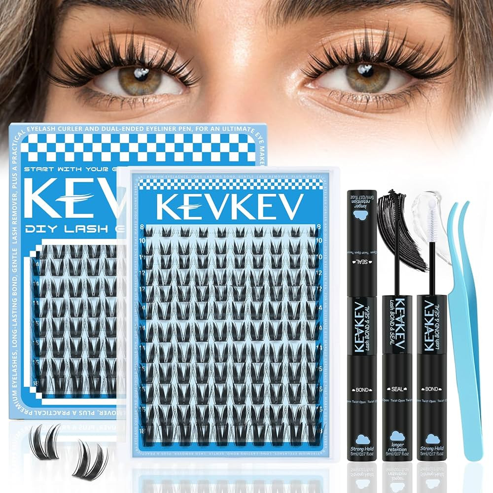 KEVKEV Bunny Lash Clusters Kit Manga 8-18mix Spiky Fairy Bloom Lash Extension Kit Invisible Ultra... | Amazon (US)
