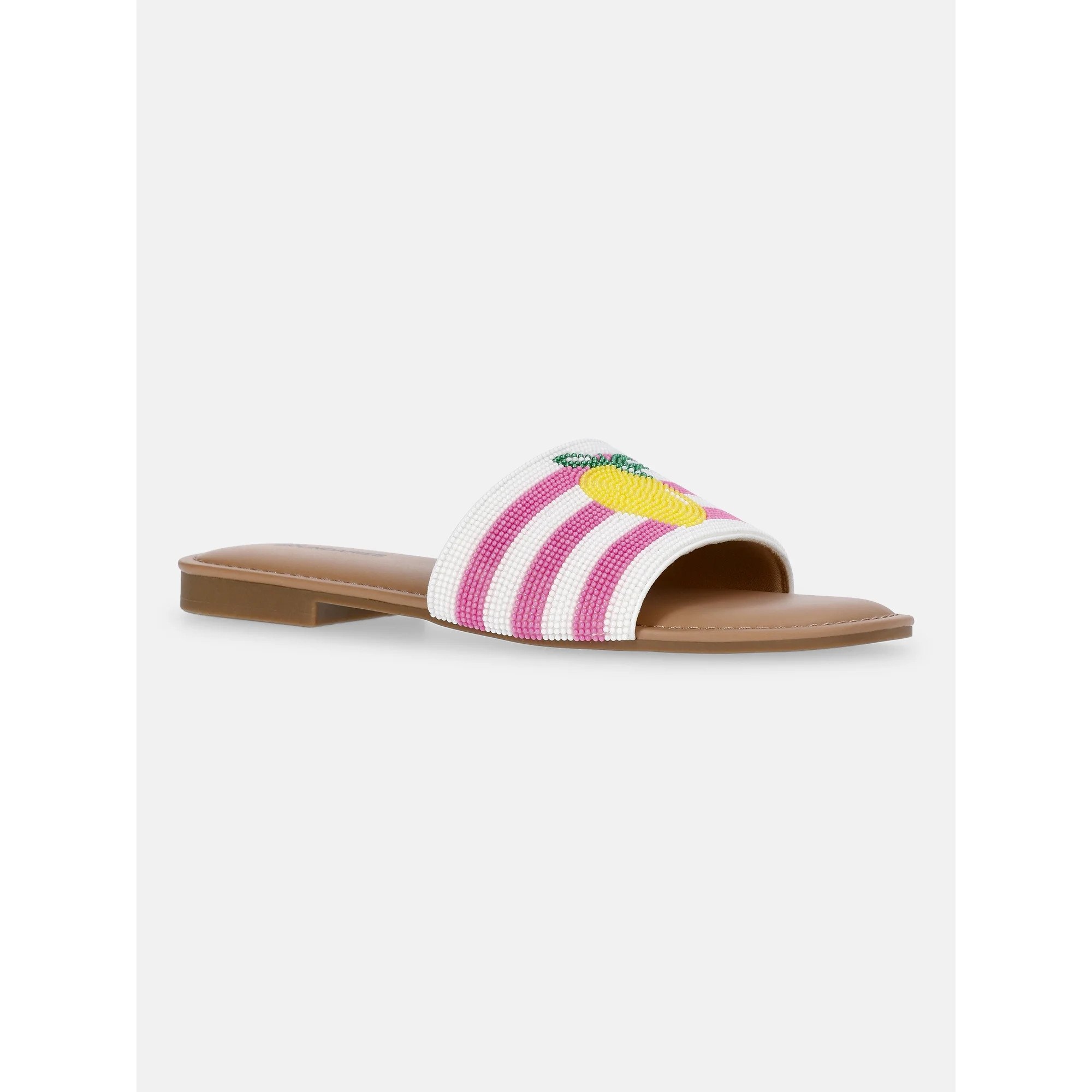 No Boundaries Women's Beaded Slide Sandals | Walmart (US)
