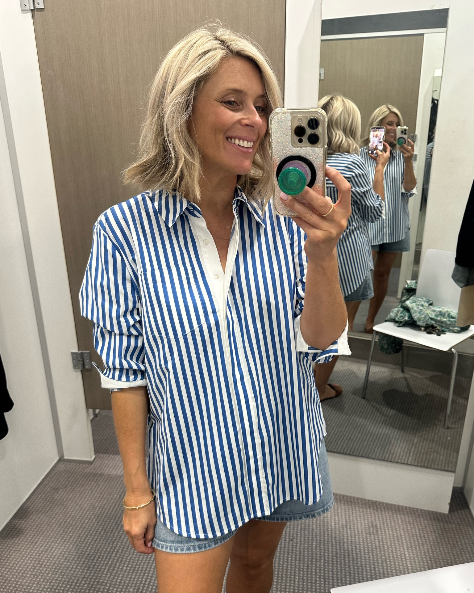 I love the classic preppy vibe of a crisp blue and white stripe shirt. The white cuffs on this and inside trim elevate it a little more. 

This shirt I’m wearing is a size 12  

#LTKsummer #LTKstyletip #LTKaustralia