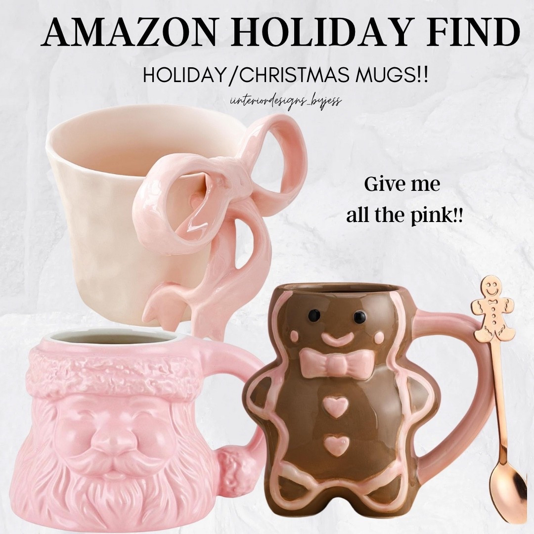 These pink Christmas mugs are perfect!! I mean look at that bow handle!! Amazon home finds for the win!! These will make perfect gifts 

#LTKHoliday #LTKGiftGuide #LTKSeasonal