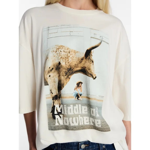 Kacey Lee Women's Middle of Nowhere Graphic Tee with Short Sleeves, Sizes XS-XXL | Walmart (US)