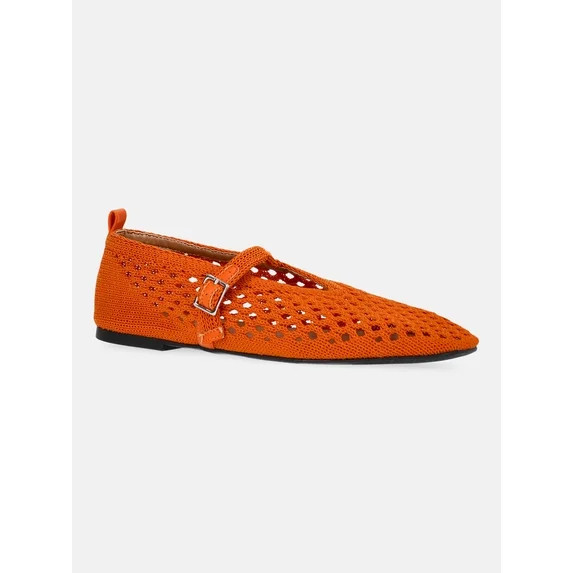 No Boundaries Crochet Mary Jane Flats, Women's | Walmart (US)