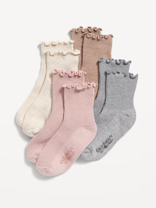 Lettuce-Edge Crew Socks 4-Pack for Toddler Girls &amp; Baby | Old Navy (US)