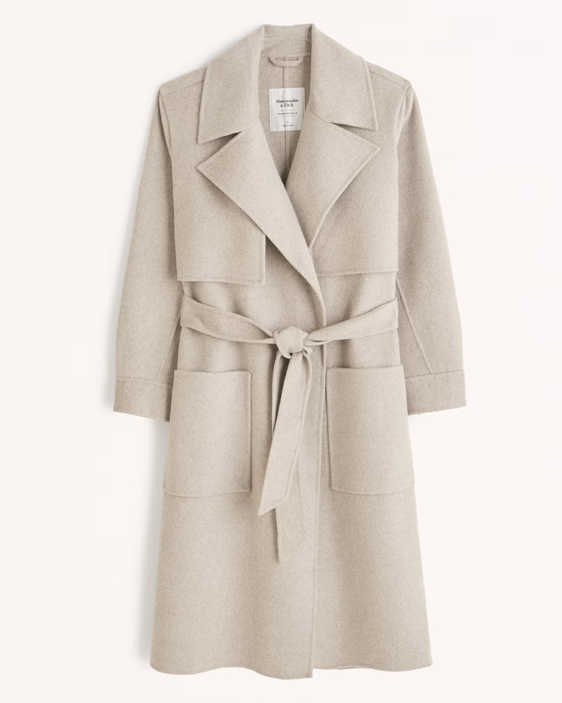 Elevated Double Cloth Trench Coat | Abercrombie & Fitch (US)