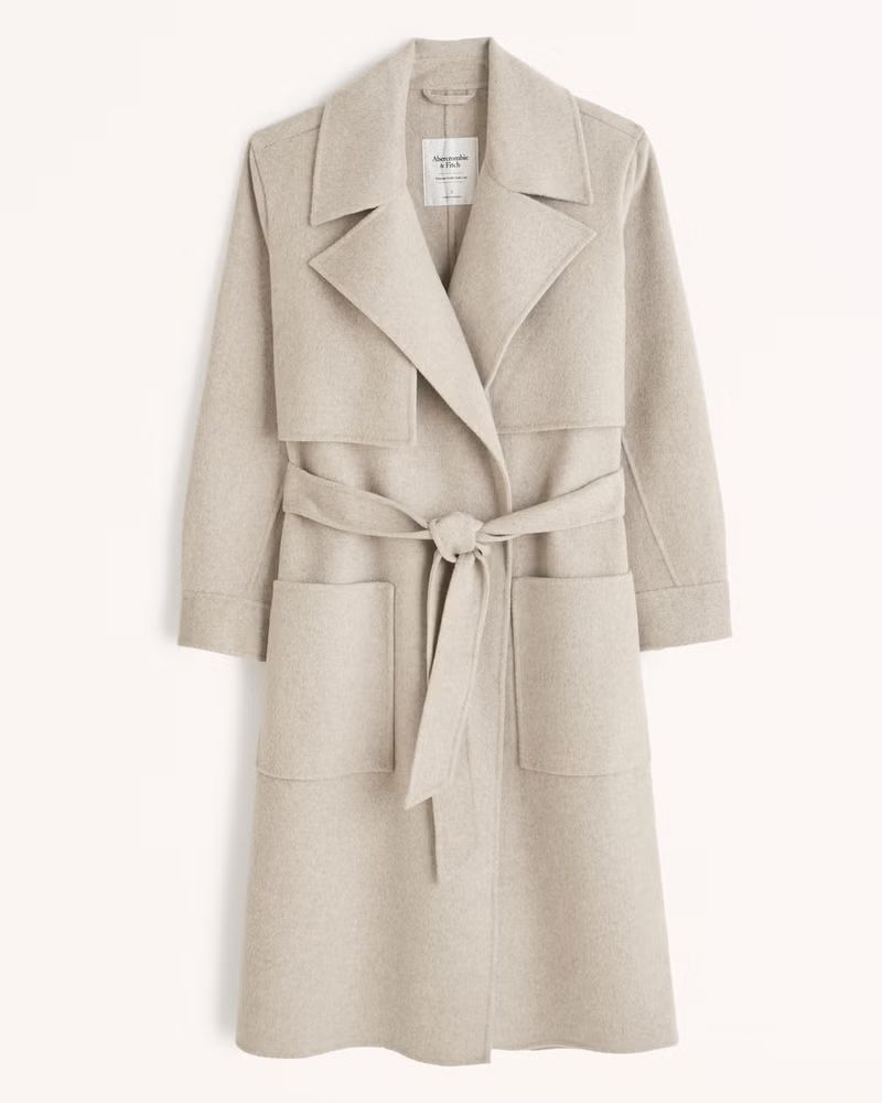 Elevated Double Cloth Trench Coat | Abercrombie & Fitch (US)