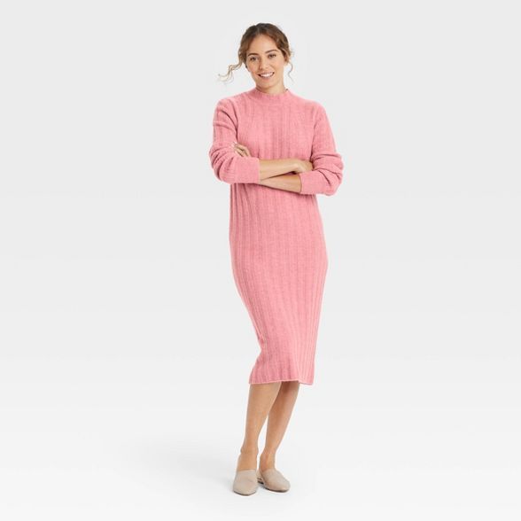 Women's Long Sleeve Ribbed Knit Sweater Dress - A New Day™ | Target