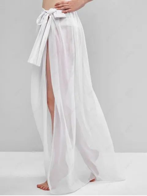 Sheer Tie Maxi Wrap Skirt | ZAFUL (Global)