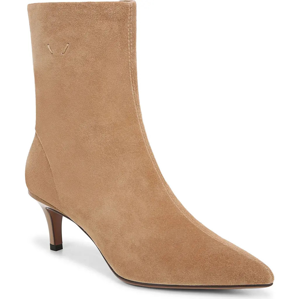 Franco Sarto Anna Pointed Toe Bootie in Taupe Suede at Nordstrom, Size 12 | Nordstrom