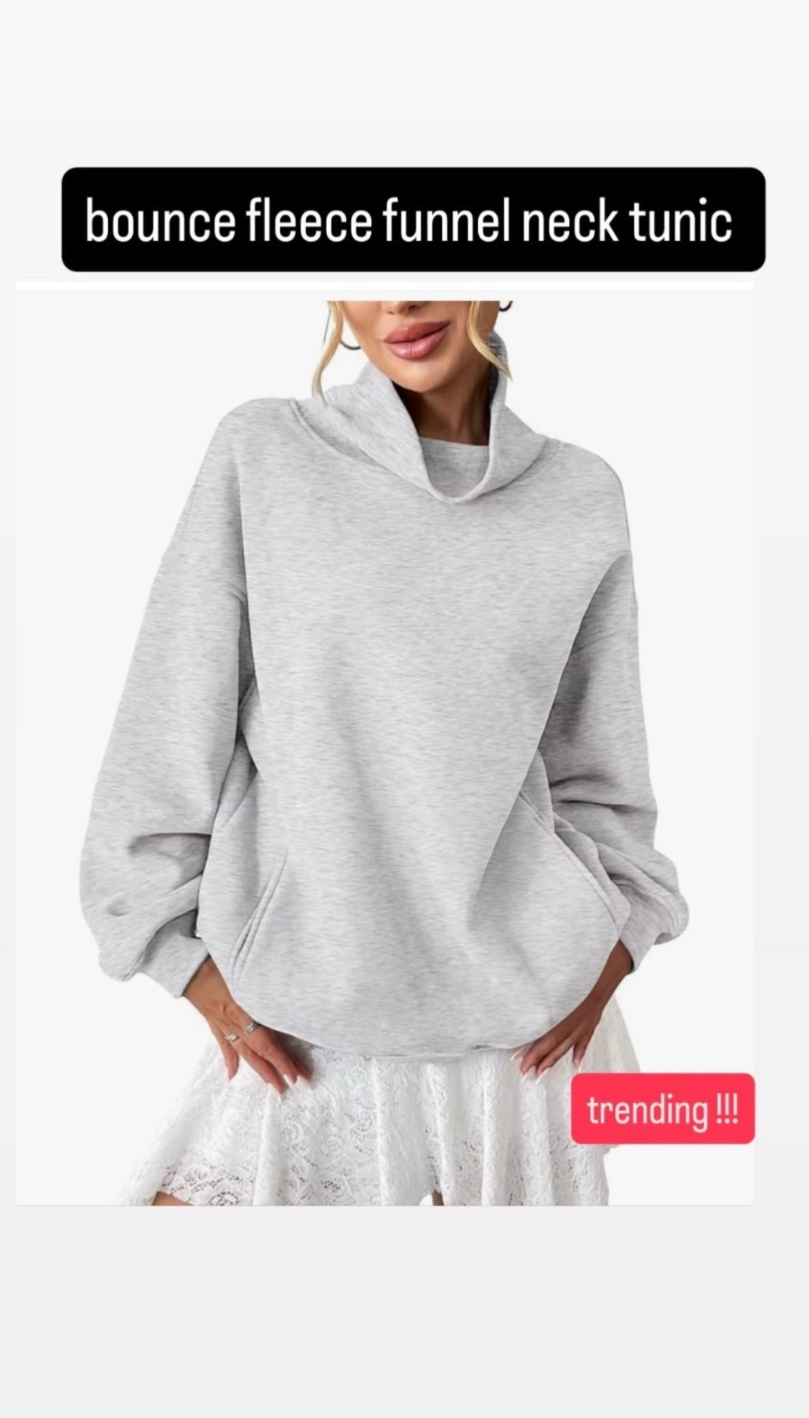 bounce fleece funnel neck tunic

#winterfashion #amazonfashion #greysweater #funnelneck #funnelnecktunic