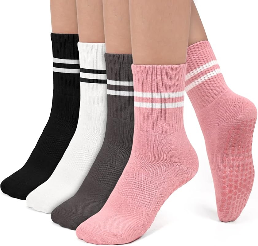 Pilates Socks Yoga Socks with Grips for Women Non-Slip Grip Socks for Pure Barre, Ballet, Dance, ... | Amazon (US)