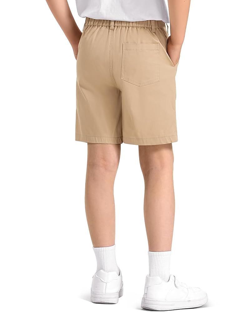 KEREDA Boys Uniform Shorts Elastic Waist Kids Golf Dress Preppy School Shorts with Pockets | Amazon (US)