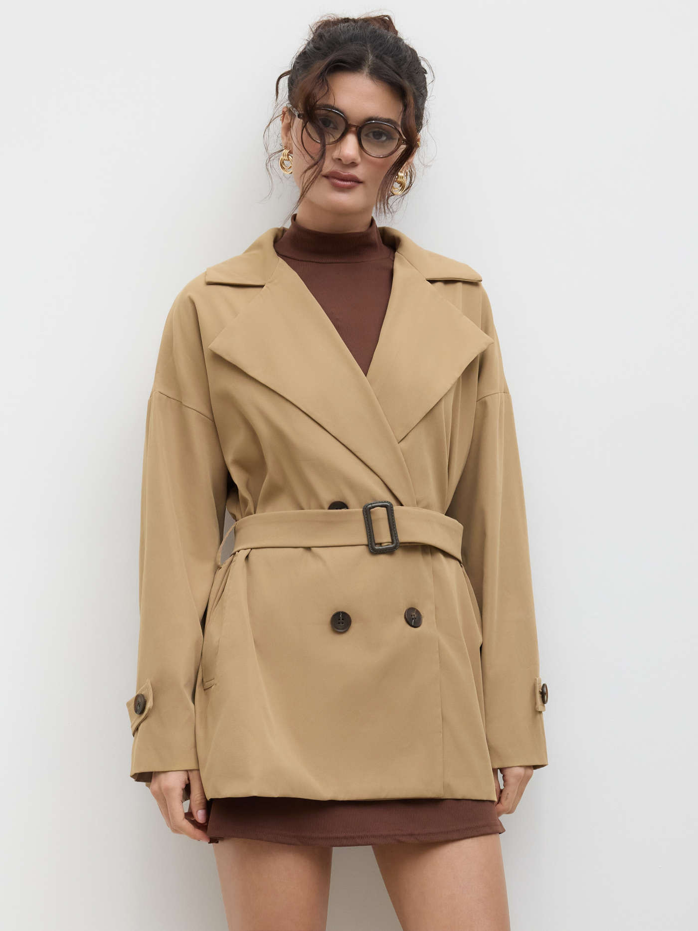 Double Breasted Trench Coat With Belt | Cider
