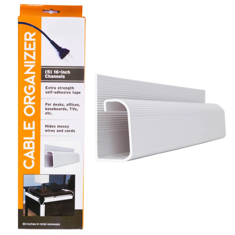 Newton Supply 16-Inch J Channel Raceways - Cable Management Kit for Desk, Office, and Kitchen Use... | Wayfair North America