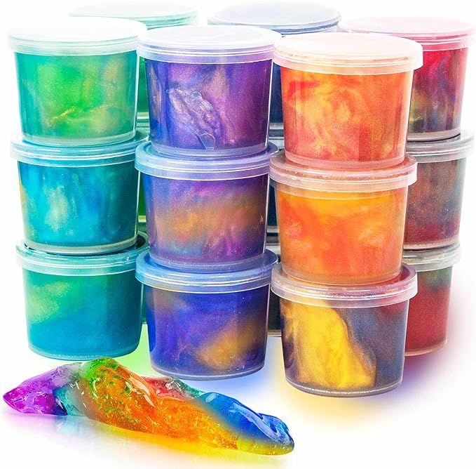 24 Pack Mini Slime, Galaxy Slime Party Favors, Stretchy Slime Kit for Classroom Prizes, Christmas... | Amazon (US)
