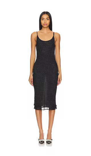 Stella Midi Dress in Black Polka Dot | Revolve Clothing (Global)