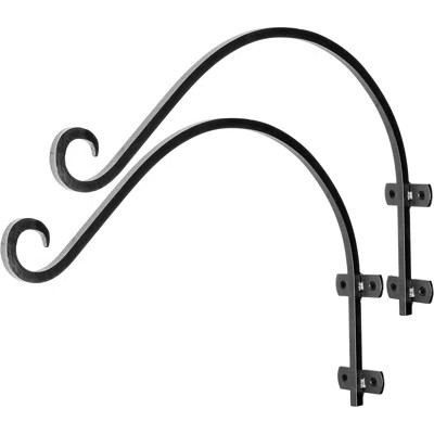 Wall Mount Plant Hook Premium Metal Black Decorative Hanging Bracket for Plants Bird Feeders Planters Home Decor Heavy Duty 14 Inch | Wayfair North America