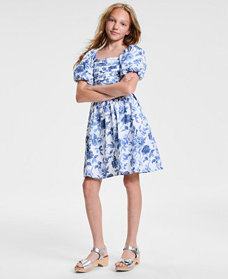 Girls Emerson Puff Sleeve Mini Dress | Macy's
