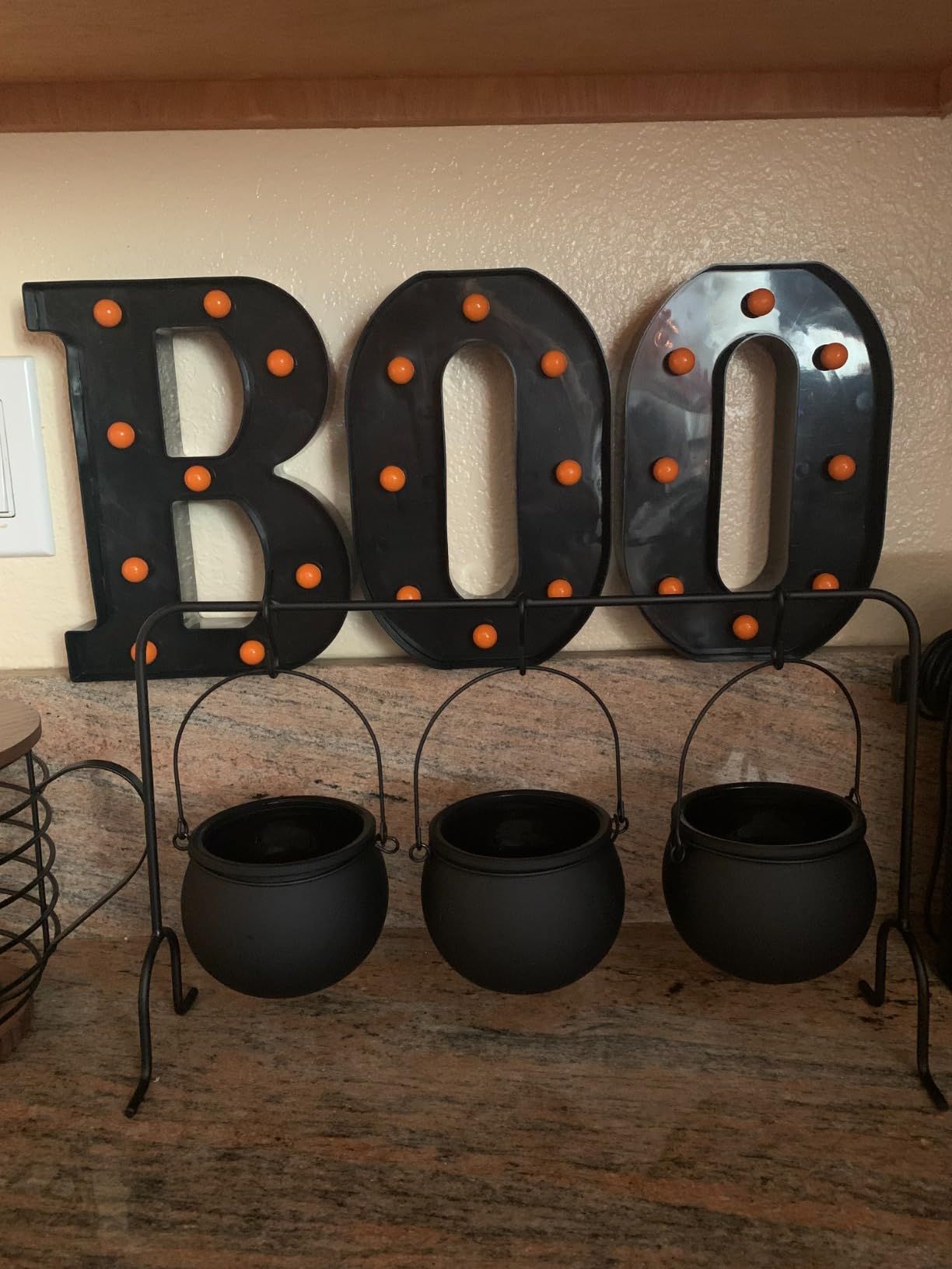 Halloween Decorations-3 LED Marquee Light up Letters "BOO" Sign Halloween Decor for Kitchen Table... | Amazon (US)