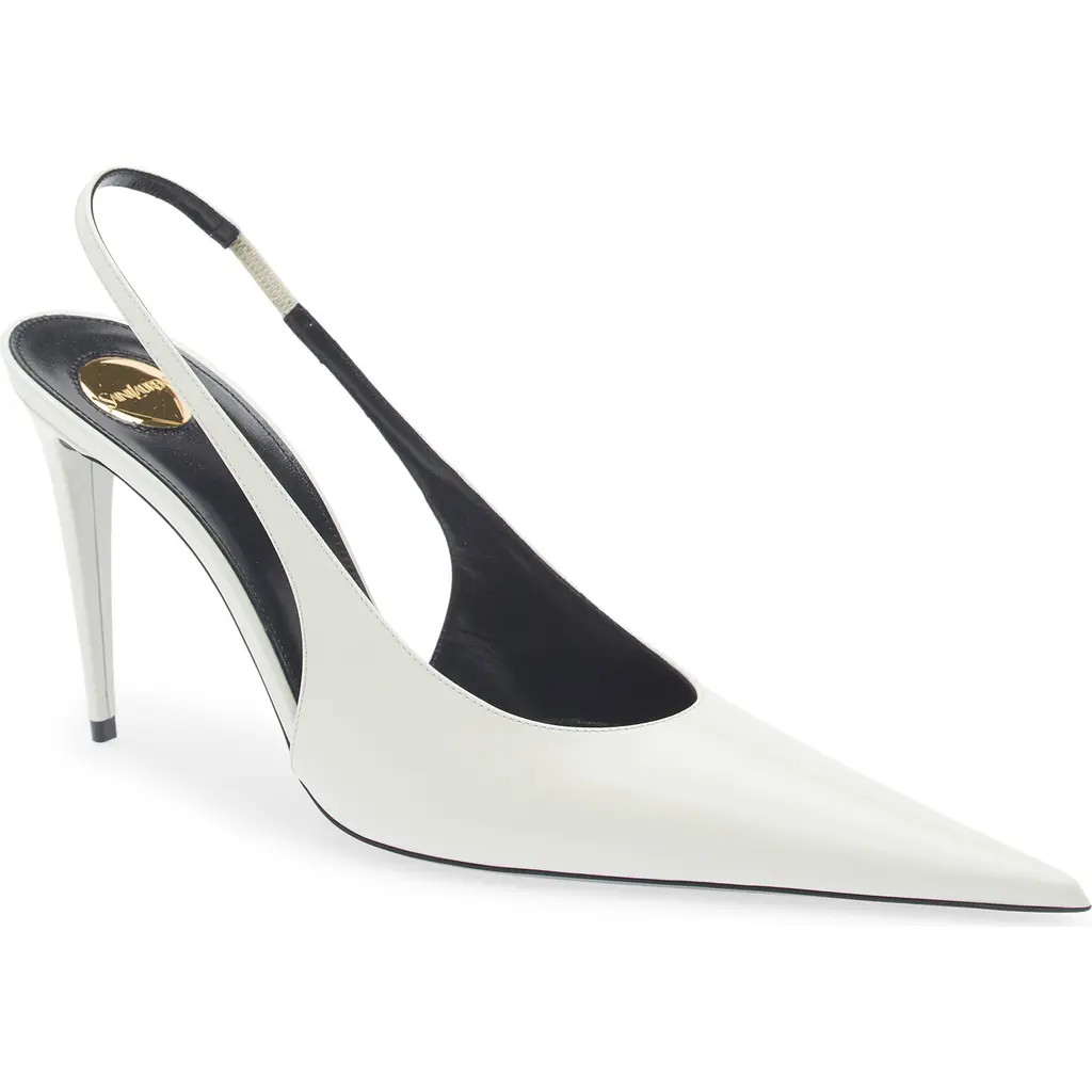 Saint Laurent Guermantes Slingback Pump in Off White at Nordstrom, Size 10Us | Nordstrom