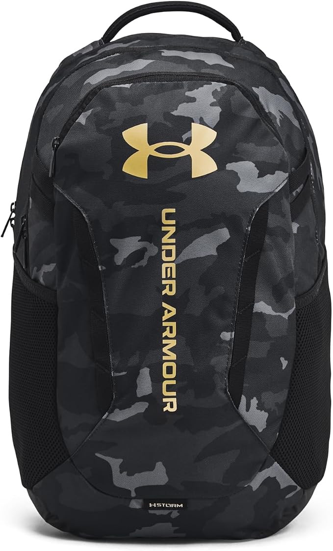 Under Armour Unisex-Adult Hustle 6.0 Backpack, (001) Black/Black/Metallic Gold, One Size Fits Mos... | Amazon (US)