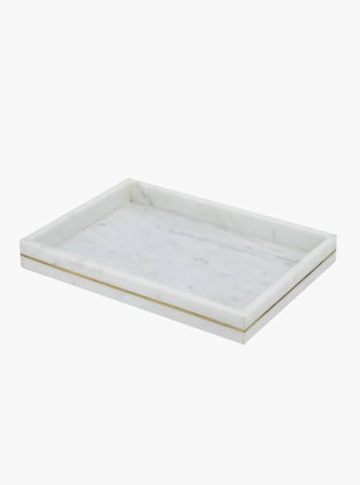 Marble Tray with Brass Inlay (White) | Amazon (US)