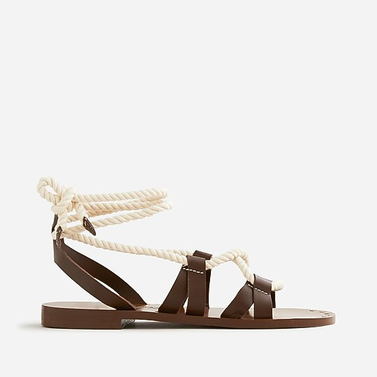 Rope lace-up sandals in leather | J. Crew US