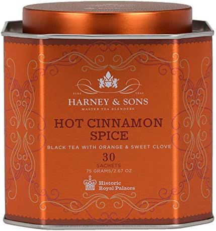 Harney & Sons Hot Cinnamon Spice Tea Tin - Black Tea with Orange & Sweet Clove - 2.67 Ounces, 30 Sac | Amazon (US)