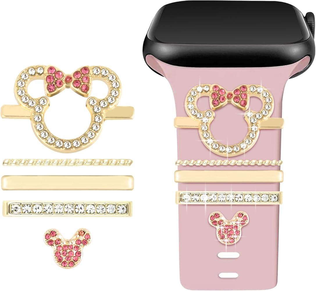Watch Band Charms Set - Decorative Rings and Clasps with Shining Stones, Compatible with iWatch S... | Amazon (US)
