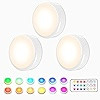 Puck Lights, HELPLEX 16 Colors Changeable LED Push Lights Battery Operated New Upgrade Black Dimm... | Amazon (US)