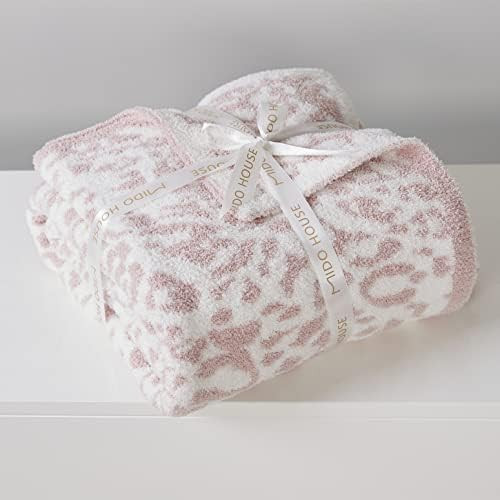 Ultra Soft Chic Cable Knitted Cheetah Throw- Leopard Chic Cozy Blanket- Handmade Wild Jacquard Patte | Amazon (US)