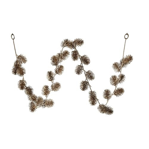 Creative Co-Op Faux Leaf Garland, Gold Color | Amazon (US)
