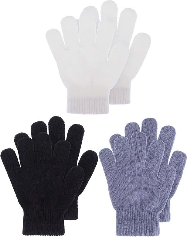 Kids Gloves Full Fingers Knitted Gloves Warm Mitten Winter Favor for Little Boys and Girls | Amazon (US)