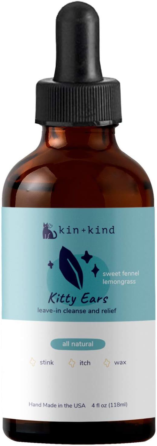 kin+kind Cat Ear Cleaner - Cat Ear Drops, Vet Ear Solution, Eliminates Wax, Odor and Itchy Irrita... | Amazon (US)