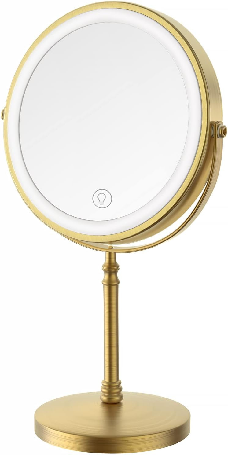 Lighted Makeup Mirror, 3000 mAh Rechargeable Double Sided Magnifying Mirror with 3 Colors, 1x/10x... | Amazon (US)