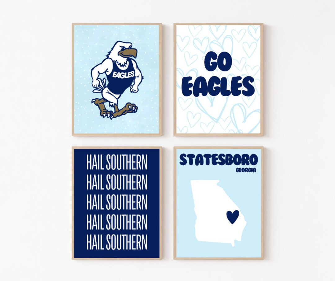 Georgia Southern Set of 4 Preppy Digital Prints - Etsy | Etsy (US)
