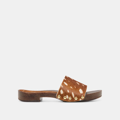 Symone Sandals in Chestnut Calf Hair Size 7 By Dolce Vita | DolceVita.com