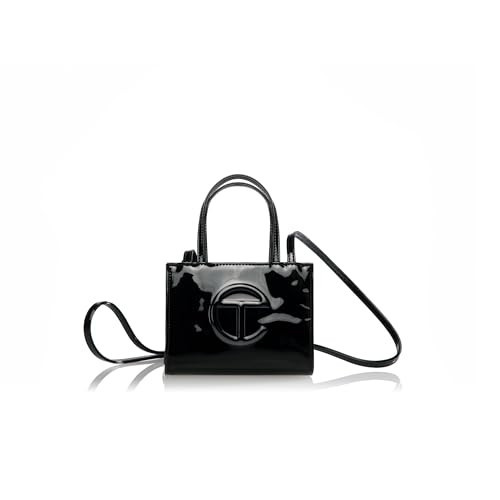 TELFAR Small Shopping Bag - Black Patent | Amazon (US)