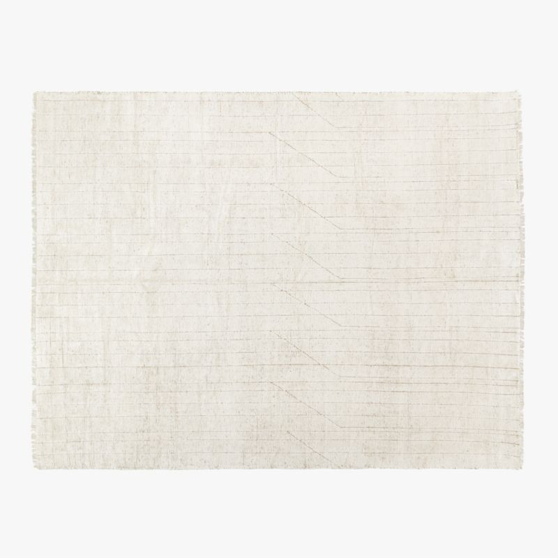 Kada Modern Handknotted Viscose White Rug 9'x12' | CB2 | CB2