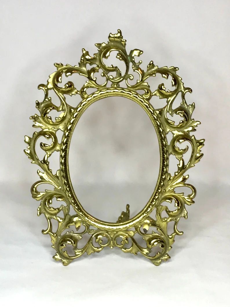 Vintage Oval Brass/gold Tone Picture/mirror Frame - Etsy | Etsy (US)