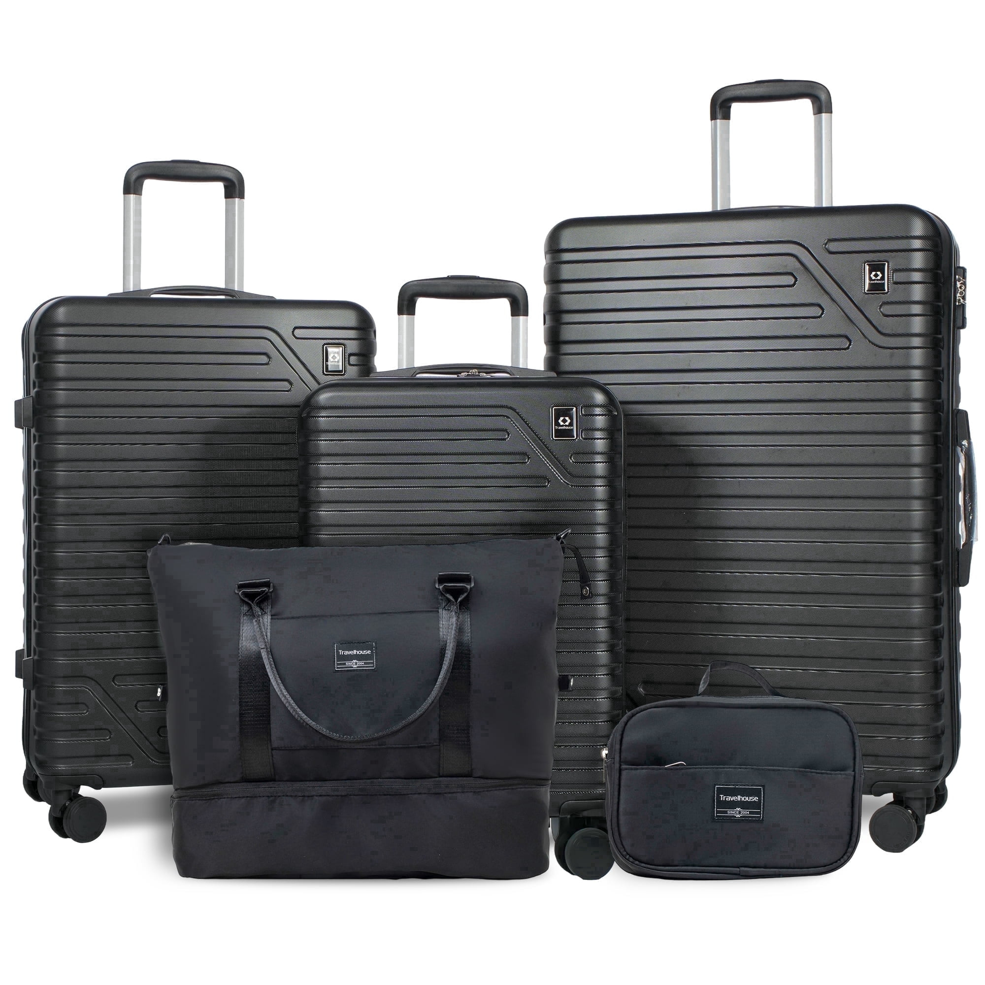 Travelhouse 5-Piece Hardside Luggage Set Spinner Lightweight Suitcase with TSA Lock & Duffel Bag,... | Walmart (US)