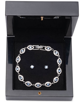 2-Pc. Set Stone & Crystal Link Bracelet & Crystal Stud Earrings | Macy's