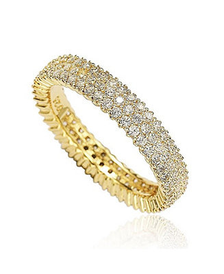 Suzy Levian Sterling Silver Micro-Pave White Cubic Zirconia Eternity Band | Macy's