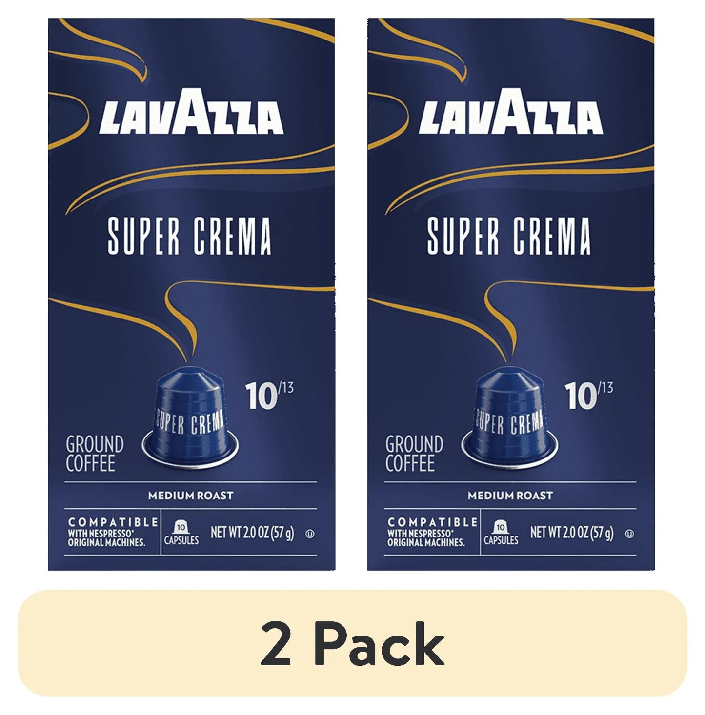 (2 pack) Lavazza Super Crema Aluminum Capsules Compatible with Nespresso* Original Machines, Medi... | Walmart (US)