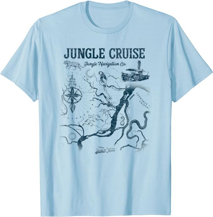 Disney Jungle Cruise Jungle Navigation Co. Map T-Shirt | Amazon (US)